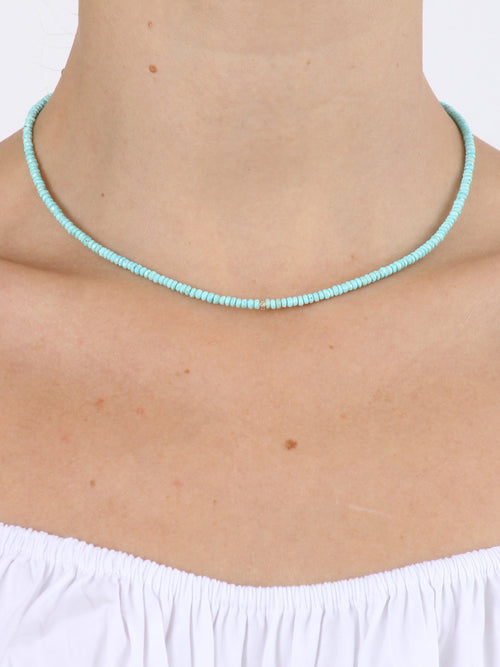 Turquoise, Diamond & 14K Gold Necklace