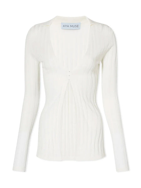 Aya Muse Olbia Collared Knit Cardigan