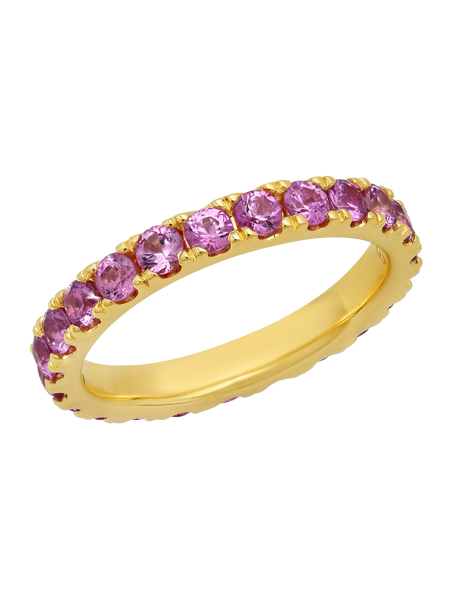 Large Pink Sapphire Eternity Band