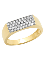 Diamond Staple Signet Ring